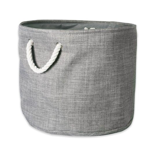DII® Large Round Variegated Polyester Bin in Gray | 16" x 16" x 15" | Michaels®